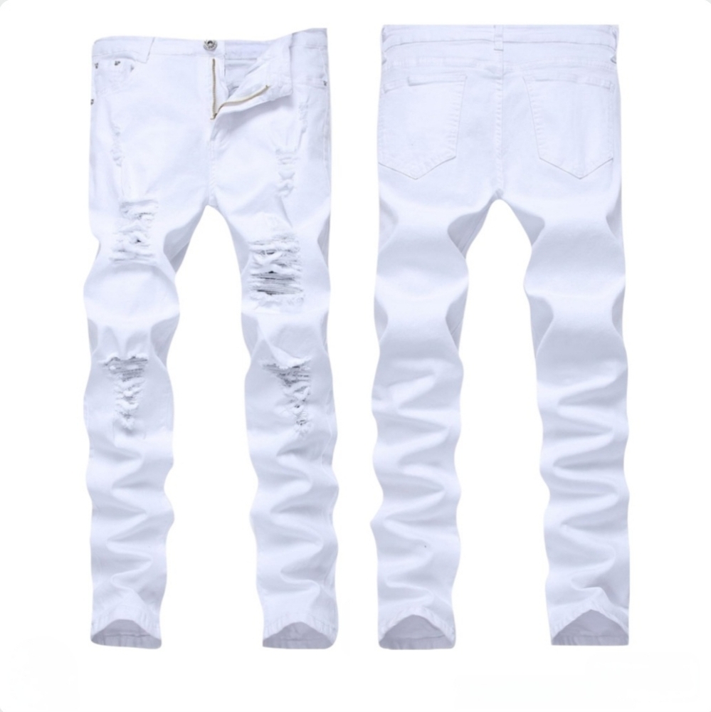 FREDD MARSHALL Men's & Big Boy's Skinny Slim Fit Ripped Jeans, 32" Inseam